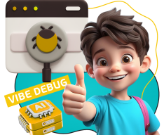 Тестирование & Vibe Debug. Охотники за багами - КИБЕРшкола программирования для детей, компьютерные курсы для школьников, начинающих и подростков - KIBERone г. Туймазы