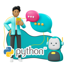 Умный чат-бот на Python - КИБЕРшкола программирования для детей, компьютерные курсы для школьников, начинающих и подростков - KIBERone г. Туймазы